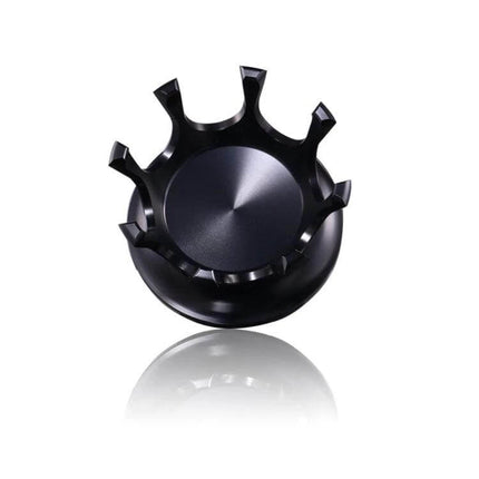 Motorcycle CNC Aluminum Crown Fuel Tank Cap Black For Harley - black CNC aluminum crown design, durable replacement fuel cap for Harley (6.7x7cm)