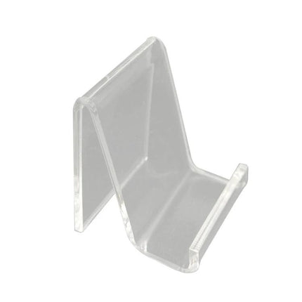 Acrylic Stand for Displaying Mobile Phones in Shops, 10-Pack - clear geometric retail phone display stand for counters and shelves