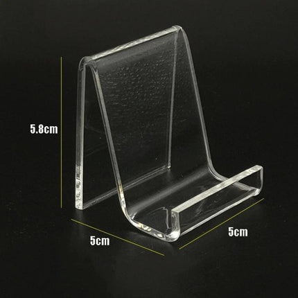 Acrylic Stand for Displaying Mobile Phones in Shops, 10-Pack - clear compact acrylic phone display stand 5x5x5.8cm for retail counters