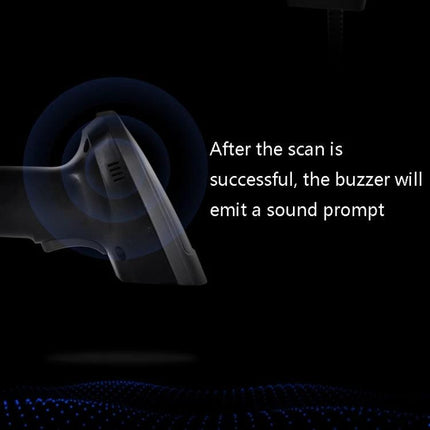 Deli Wired and Wireless Barcode Scanner for Retail Use showing buzzer sound prompt after successful scan
