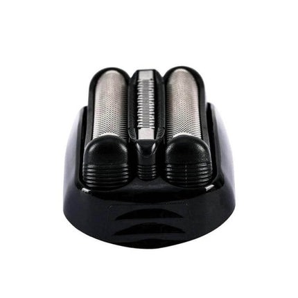 Shaver Head Set For Electric Shavers Replacement Kit - close-up of black replacement shaver head with dual foil and cutter for 3 Series models