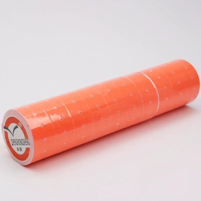 Supermarket Price Label Paper with Assorted Colors for Coding Tasks - roll of bright orange adhesive price labels for retail coding and pricing