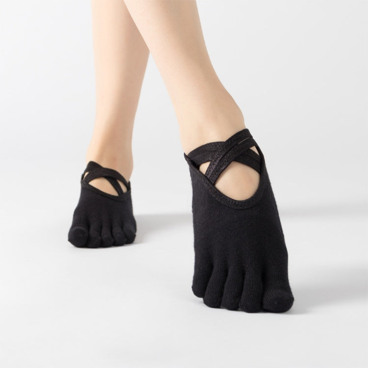 Thickened Cotton Five-Finger Yoga and Dance Socks with Non-Slip PVC, One Size