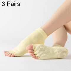 Non-Slip Five-Finger Dance Socks - 3 Pairs Open-Toe Yoga Socks for Indoor Sports