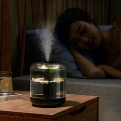 USB Mini Humidifier with Night Light and Essential Oil Diffuser - Home Office Aroma Mist Maker