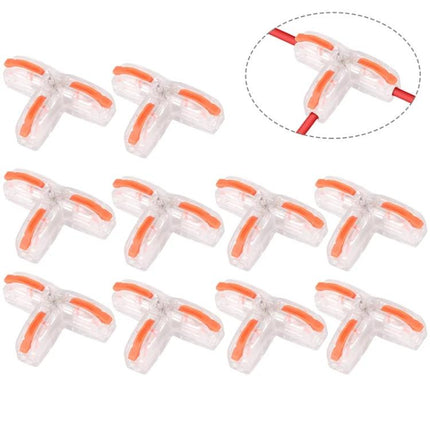 10-Piece Household Universal T-Type Wire Connection Terminal clear push-type T connectors for household lighting appliance wiring