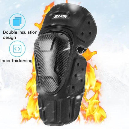 SULAITE Off Road Knee And Elbow Pads For Motorcycle Riding black protective knee pad with breathable shell and impact core, lightweight design