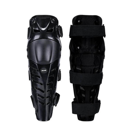 SULAITE Motorcycle Knee Pads Black for Outdoor Riding and Everyday Use - black PE shell knee protectors with EVA foam and elastic straps