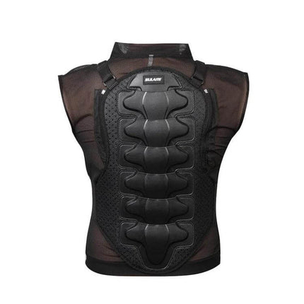 Sulaite Sleeveless Riding Protective Vest for Cycling and Skating Sizes M to XXXL - lightweight EVA foam and PE shell back protector, black sleeveless vest