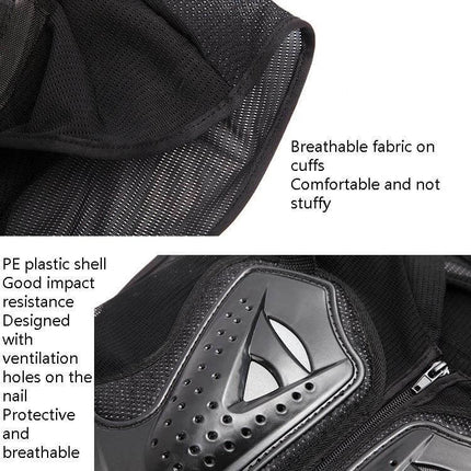 Sulaite Sleeveless Riding Protective Vest for Cycling and Skating Sizes M to XXXL close-up breathable cuffs and PE shell back protection