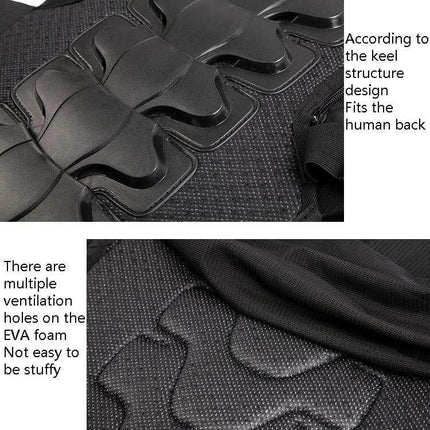 Sulaite Sleeveless Riding Protective Vest for Cycling and Skating Sizes M to XXXL black EVA foam and PE shell back protection close-up
