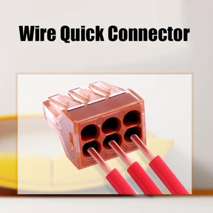 VSELE Four-Hole Terminal Block for Wire Connections plug-in 4-hole terminal block with three red wires inserted