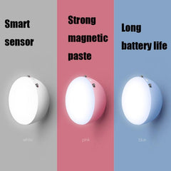 Smart Sensor LED Night Light - USB Rechargeable Magnetic Wall Lamp with Human Body Detection