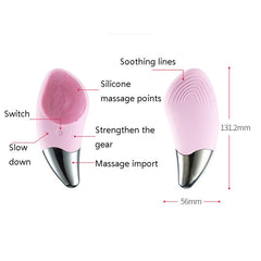 Silicone Ultrasonic Facial Cleansing Brush with Deep Cleansing and Massage Functions