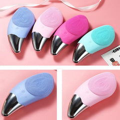 Silicone Ultrasonic Facial Cleansing Brush with Deep Cleansing and Massage Functions