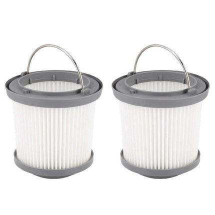 Black and Decker Compatible Handheld Vacuum Filter for Dust Capture - pair of white pleated replacement filters with gray rims and metal handles