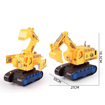 Engineering Toy Vehicle for Kids' Daily Playtime Adventures - yellow transforming construction excavator toy with moving arm and tank tracks