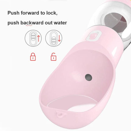 Convenient Pet Food and Water Cup for Daily Outings pink segmented travel bowl with lockable water release button