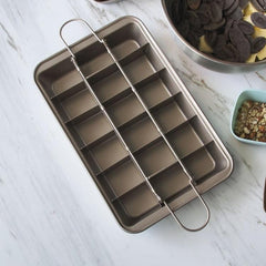 Non-Stick Square Brownie and Bread Baking Pan with Thick Solid Base