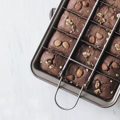 Non-Stick Square Brownie and Bread Baking Pan with Thick Solid Base