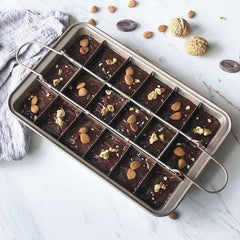 Non-Stick Square Brownie and Bread Baking Pan with Thick Solid Base