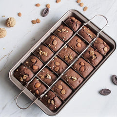 Non-Stick Square Brownie and Bread Baking Pan with Thick Solid Base