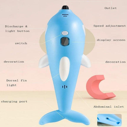 3D Printing Pen for Creative 3D Art in Dolphin Pink - handheld rechargeable dolphin-shaped 3D printing pen for kids and adults