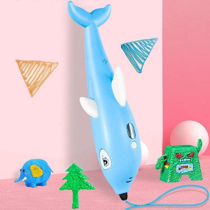 3D Printing Pen for Creative 3D Art in Dolphin Pink handheld battery-powered pen creating colorful 3D crafts