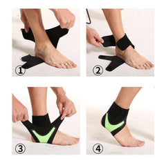 Neoprene Ankle Compression Support with Protective Strap for Sports Activities