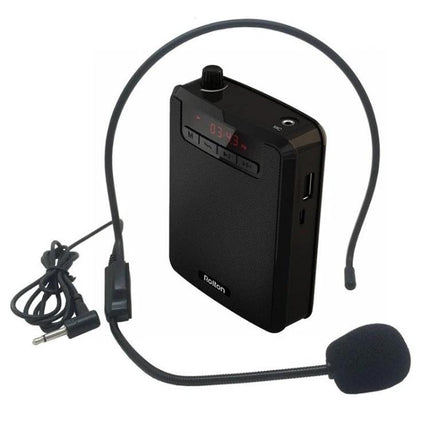 Rolton Voice Amplifier for Teachers and Outdoor Use compact black wearable PA with headset mic for classroom and outdoor presentations