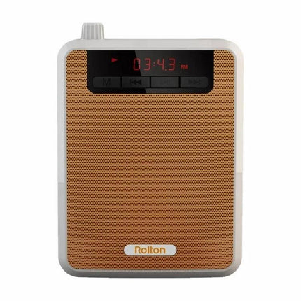 Rolton Voice Amplifier for Teachers and Outdoor Use compact orange speaker with digital display and control buttons