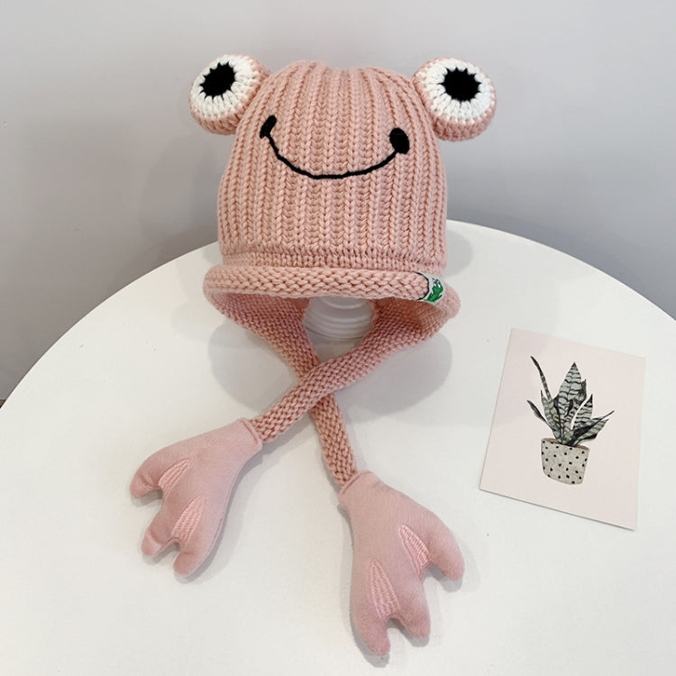 Children Cartoon Frog Woolen Hat Warm Knitted Hat Bomber Hat, For 1-3 Years Old