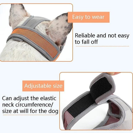 Mouth Cover for Flat-Faced Dogs During Daily Walks - breathable PVC net, adjustable secure fit for Bulldogs and Pugs