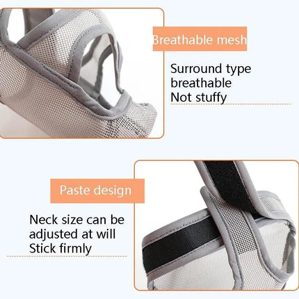 Mouth Cover for Flat-Faced Dogs During Daily Walks breathable mesh PVC net, adjustable paste design for Bulldogs and Pugs preventing scavenging on walks