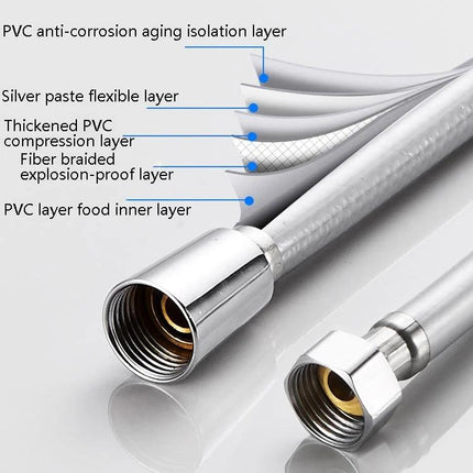 Practical Shower Hose for Daily Bathroom Essentials – anti-winding PVC braided replacement hose with layered construction for smooth water flow