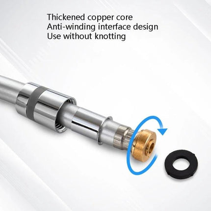 Practical Shower Hose for Daily Bathroom Essentials - anti-winding chrome hose with thickened copper core and brass swivel connector, rubber washer included