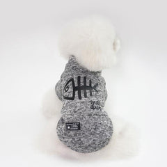 Cozy Fishbone Hoodie for Dogs and Puppies - Trendy Autumn & Winter Pet Vest