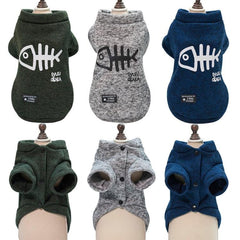 Cozy Fishbone Hoodie for Dogs and Puppies - Trendy Autumn & Winter Pet Vest