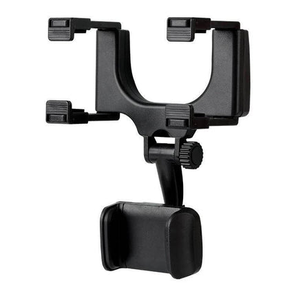 Car Rearview Mirror Phone Holder For Hands Free Navigation 7-Inch black adjustable 360° rotating clamp display mount