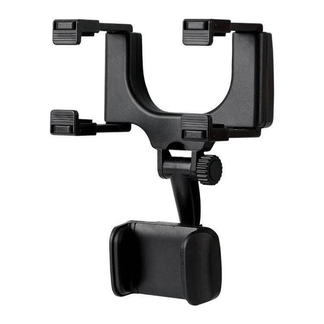 Car Rearview Mirror Phone Holder For Hands Free Navigation 7-Inch black adjustable 360° rotating clamp display mount