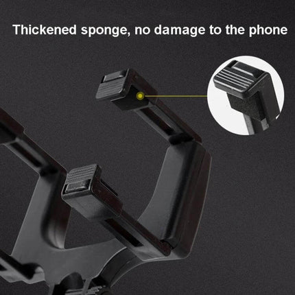 Car Rearview Mirror Phone Holder For Hands Free Navigation 7-Inch showcasing padded 180° clamp arm and 360° rotating spherical shaft for secure hold