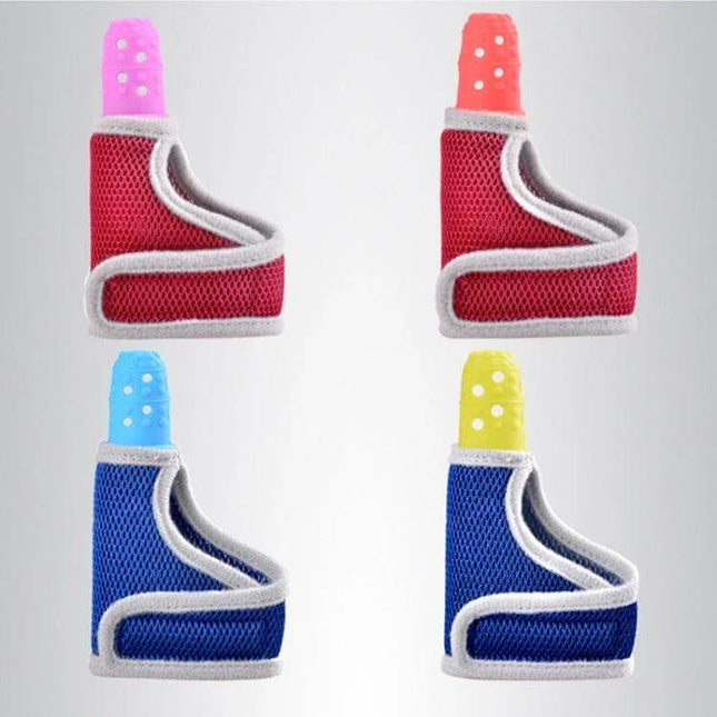 Baby Silicone Molar Finger Cots Breathable For Gentle Teething - 4 colorful breathable silicone finger cots with textured tips and woven interior