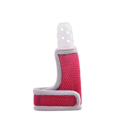 Baby Silicone Molar Finger Cots Breathable For Gentle Teething - pink breathable silicone finger cot with woven interior and snug strap