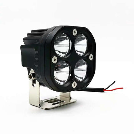 40W White LED Motorcycle Spotlight Headlight For Front Bumper And Off Road Roof - compact aluminum 40W LED with bracket, long-range beam and corrosion-resistant metal shell