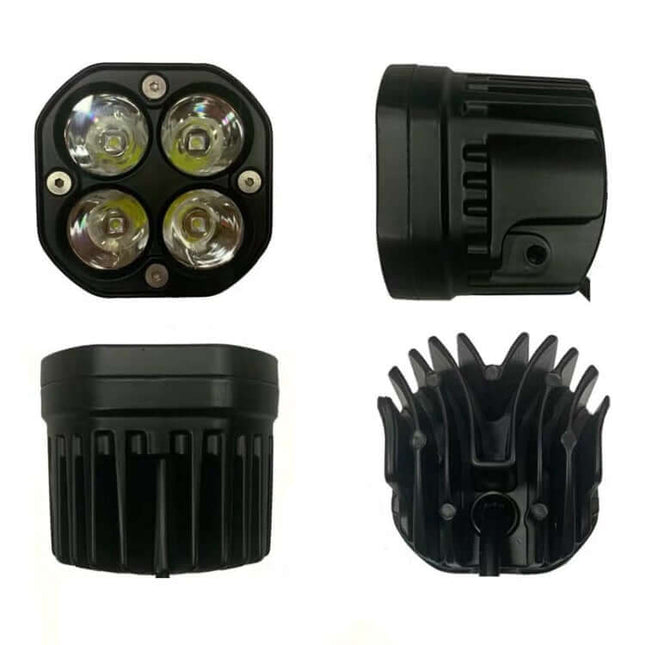 40W White LED Motorcycle Spotlight Headlight For Front Bumper And Off Road Roof - 40W aluminum LED lamp, waterproof metal shell, compact 7.5x7.7x9.5cm
