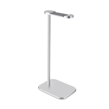 Aluminum Headset Stand For Desk Organization And Storage - sleek silver aluminum stand with silicone pads, cable-free desk holder