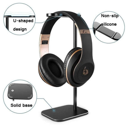 Aluminum Headset Stand For Desk Organization And Storage holding over-ear headphones with silicone pads U-shaped design solid base