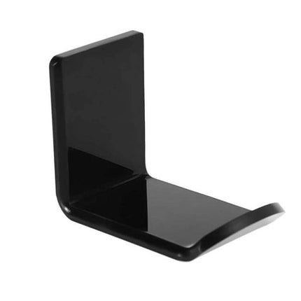 Adhesive Headphone Hanger Bracket For Wall Or Desk Storage - black L-shaped acrylic holder for headphones