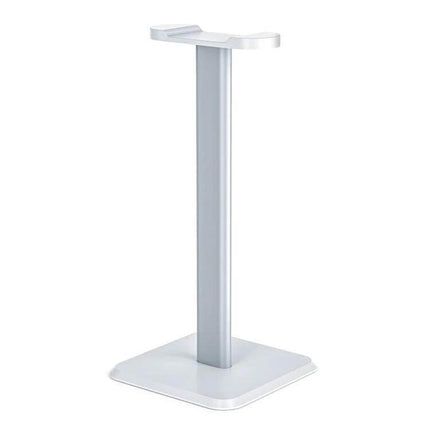 Aluminum Headphone Stand For Desk Organization And Easy Access with slim silver alloy tower and square base