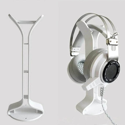 Universal Headphone Holder For Desk Or Wall Mount White And Black — compact silicone PC+ABS stand for over-ear headsets